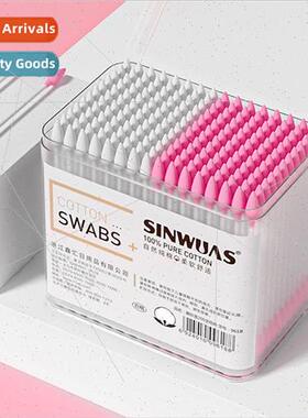 Disposable cosmetic cotton swabs 300pcs boxed round tip poin