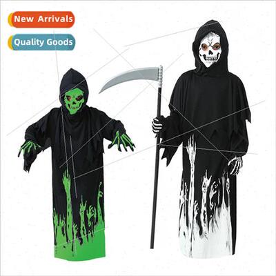 Halloween Grim Reaper Costume Kids Cosplay Ghost Clothes Dre