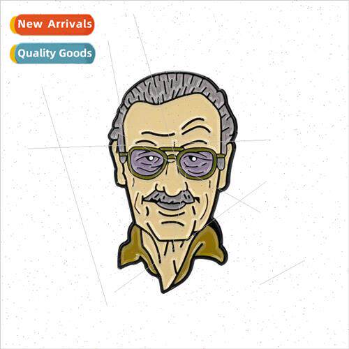 Cartoon Character Stan Lee Pin Lee Brooch Alloy Pin Personal