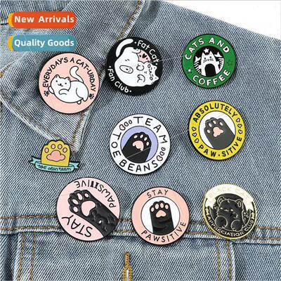 Fat Cat cute cat brooch cartoon cat paw Toe oean team enamel