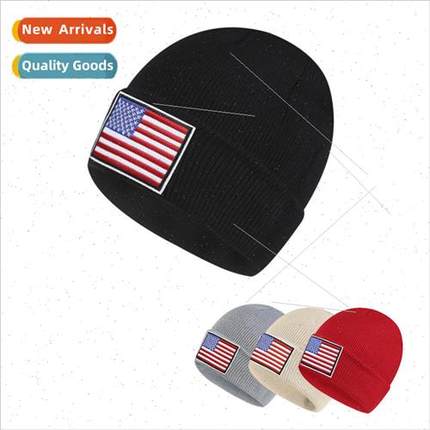 New American flag wool cap New knitted wool pullover cap Out