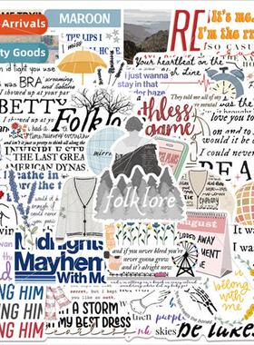 52 pcs of Taylor album lyrics name graffiti stickers can be