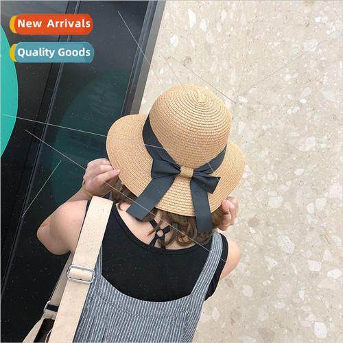 Bow tie fisherman straw hat female summer Korean fashion ver