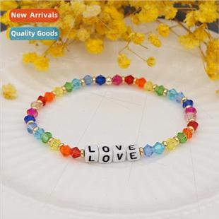 Letter Square Beads Diamond Han Bohemian Crystal Style