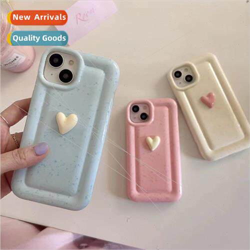 Summer Stereoscopic Cream Heart IPhone13/14ProMax Big Hole A