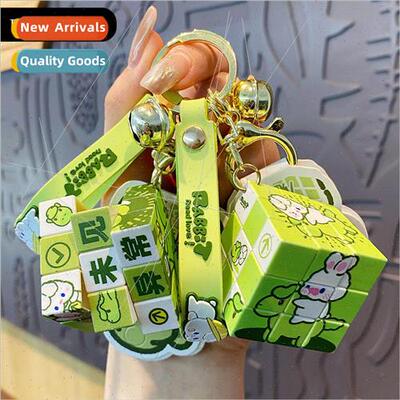 li Lala Rubiks Cube green code keychain mini three-order dec