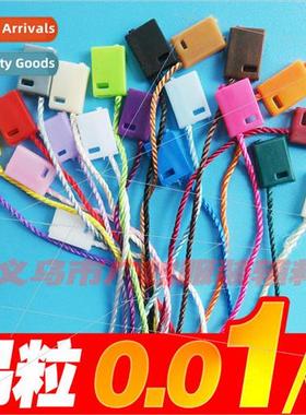 Clothing hanging pellets hangtags hanging rope black white