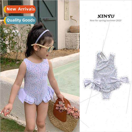 Summer female asure swimsuit middle and young children girls