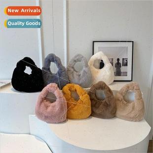 plush faux large bag capacity handbag winter fur 2023 rabbit