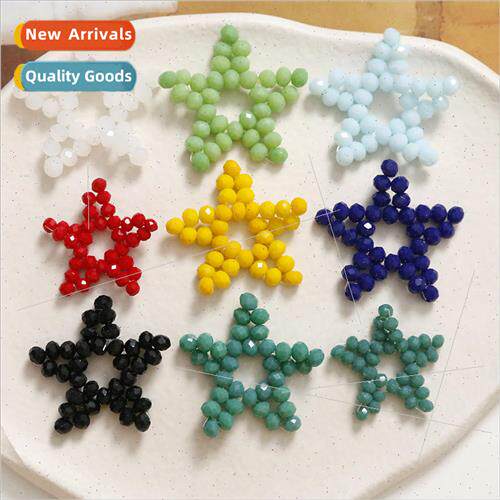 Cute stars acrylic rice beads pentagram diy handmade weaving