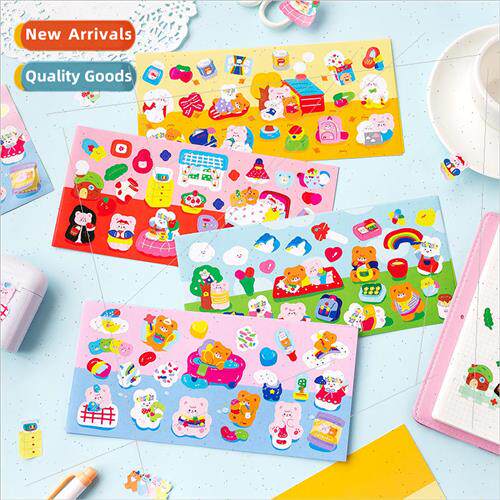 Milk ball rabbit and hamburger bear stickers ins  cute carto