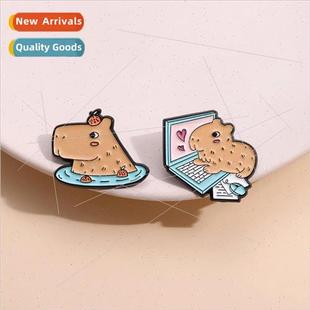 puffer fish capybara Creative clothing brooch cute animal