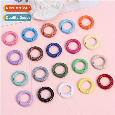 Candy Colorful Alloy Spray Paint Round Keychain Open Circle