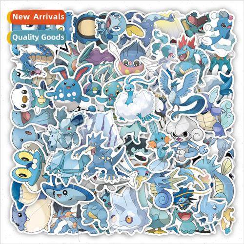 60 pcs of water system cute blue Pokémon graffiti stickers