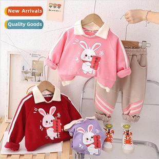 sweater pants new girls childrens fall lapel piece 2314 two