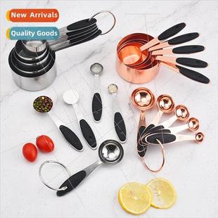 Stainless Steel Rose Gold Measuring Cups 10 Piece Kitchen Ba