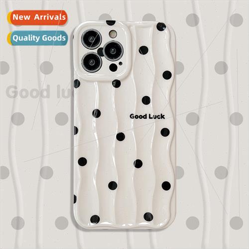 Korean  ins simple polka dot 适用 iPhone 14ProMax phone case