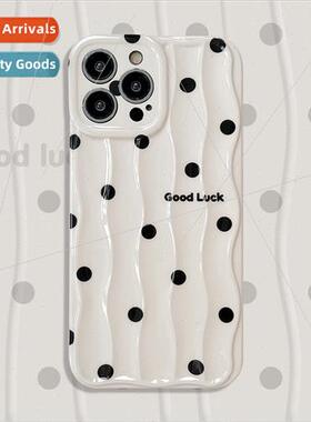 Korean  ins simple polka dot 适用 iPhone 14ProMax phone case