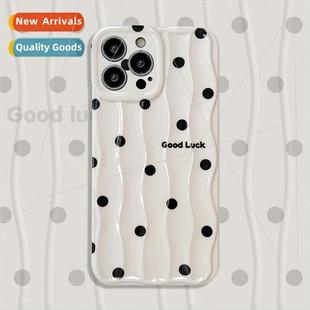 polka dot phone ins case 14ProMax simple iPhone Korean 适用