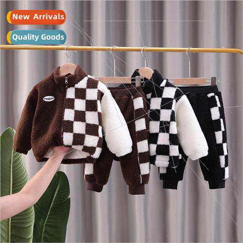 Childrens childrens padded suit 2023 winter new boys lambs w