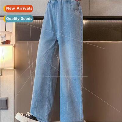 Girls fall jeans 2023 new childrens fall  pants middle and l