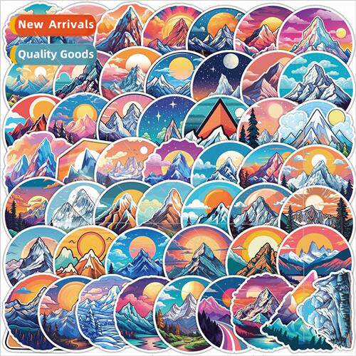 50 pcs of colorful snow mountain graffiti stickers hand with