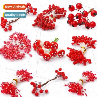 Big red simulation flower foam flower single edge fruit acce