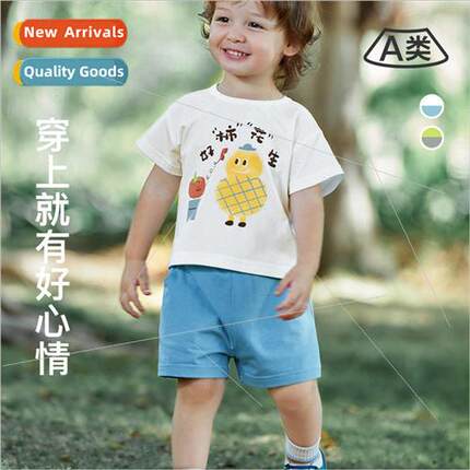 Korean  of the new summer 2023 baby suit round neck pullover