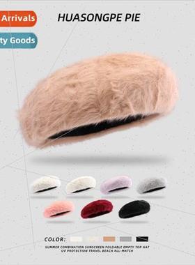 Autumn and winter new Angora rabbit hair beret children show