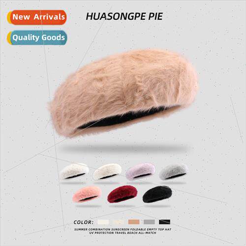 Autumn and winter new Angora rabbit hair beret children show