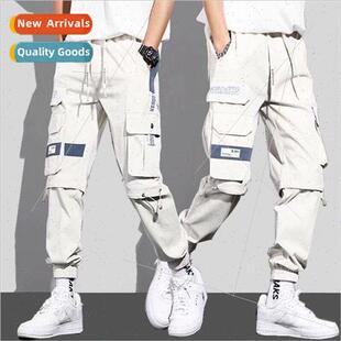 Work pants mens 2021 spring and fall hip-hop loose drawstrin