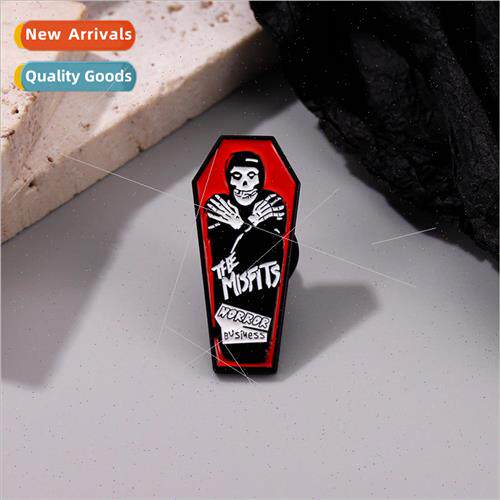 Skeleton Halloween series spooky punk metal badge jacket hat