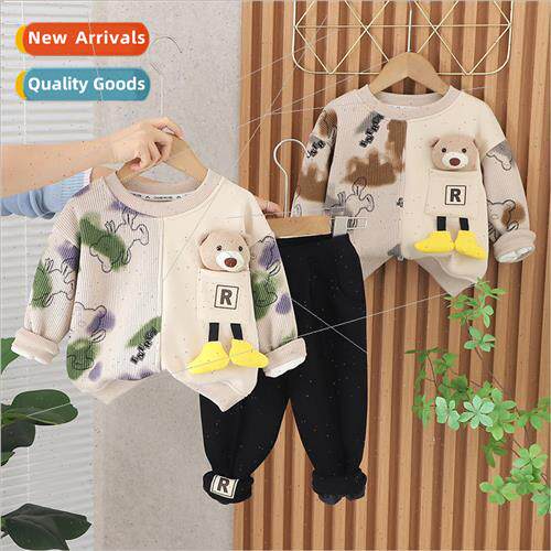 Childrens flower sweater padded suit padded section of the n