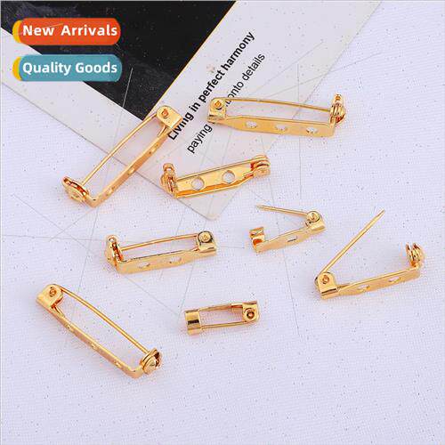 18K copper plated real gold single hole pin brooch handmade