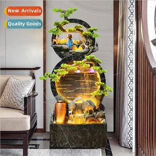 rockery fish fountain cycle tan water Chinese