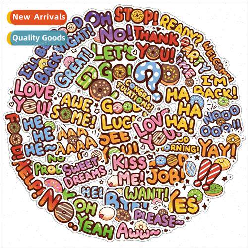 English words phrases stickers fun cookies cartoon stickers