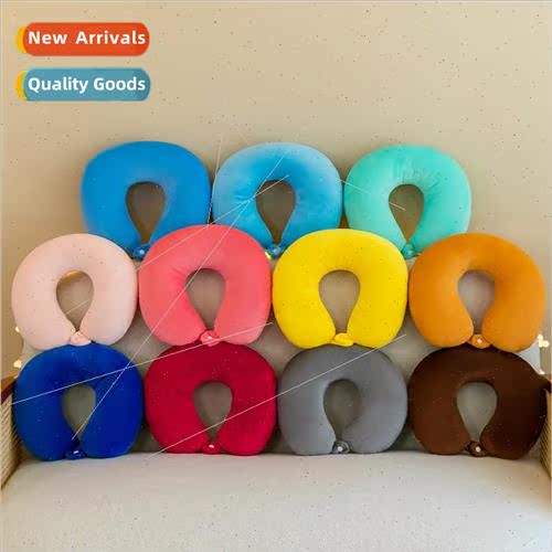 2023 new solid color portable u-shaped pillow lightweight an