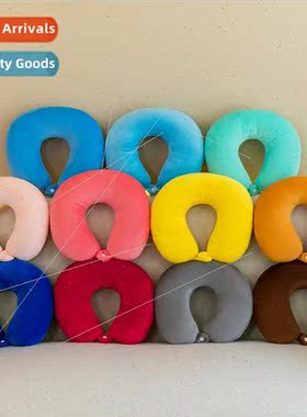 2023 new solid color portable u-shaped pillow lightweight an