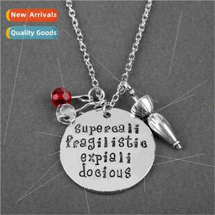 Movie Joy to the World Alphabet Necklace Supercali fragilist