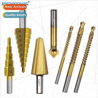 7pcs Reamer Drill Bit Set Triangle Shank Titanium Plated Ste