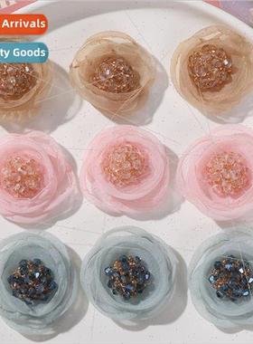 Korean  of the lovely crystal burnt edge mesh bud diy handma