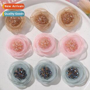 Korean  of the lovely crystal burnt edge mesh bud diy handma