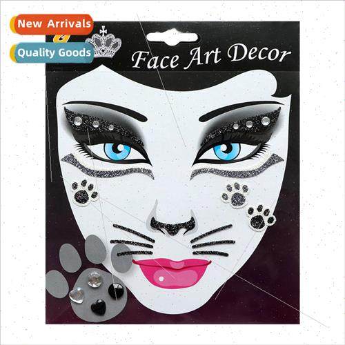 Face Decoration Glitter Halloween Cat Onion Powder Stickers
