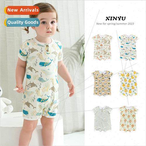 Summer short-sleeved baby onesie thin section of female baby