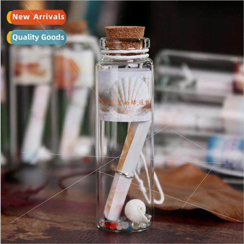 YG004 Nostalgic Retro Wooden Plug Shell Wishing Bottle Mini