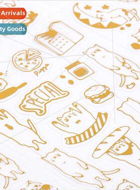 Cute stamping cartoon cat stickers DIY album handbook decora