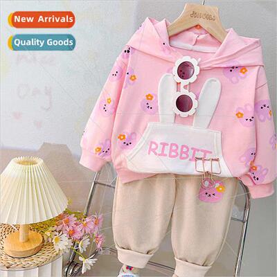 Girls suit 2024 spring baby fashionable casual pants childre