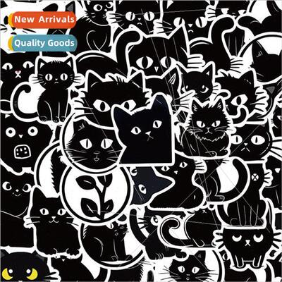50 black cat emoticons cute cartoon stationery water cup not