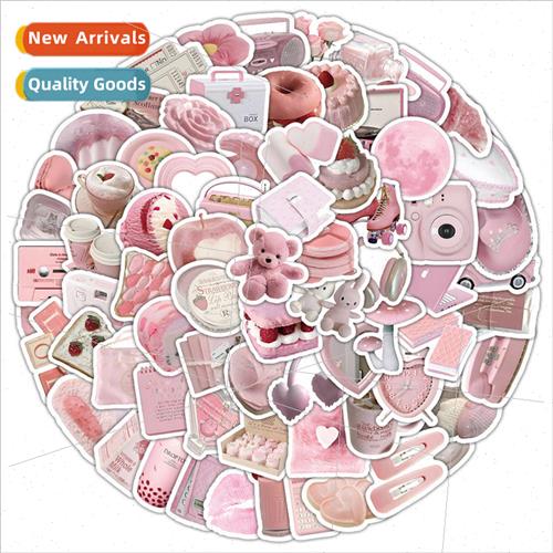 100 pink small objects graffiti stickers decorative luggage