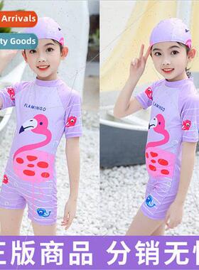 Nabemi childrens swimsuit girls polyester Korean one-piece f